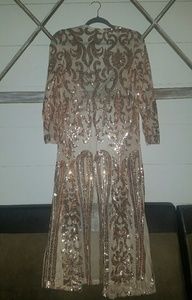 New Medium Rosegold Boutique Sequence Duster Cardi